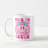 Mug Bruh I'm Seven 7 7th Birthday Girls Groovy 7 Years (Gauche)