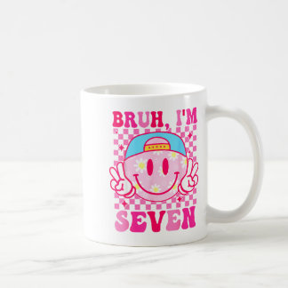 Mug Bruh I'm Seven 7 7th Birthday Girls Groovy 7 Years