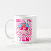 Mug Bruh I'm Ten 10 10th Birthday Girls Groovy 10 Year (Gauche)