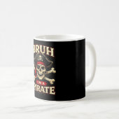 Mug Bruh un pirate crâne cache-œil os croisés drôle (Devant droit)