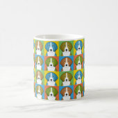 Mug Bruit-Art de bande dessinée de chien de fox-hound (Centre)