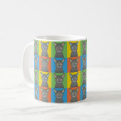 Mug Bruit-Art russe de bande dessinée de chat bleu (Devant gauche)