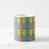 Mug Bruit-Art russe de bande dessinée de chat bleu (Centre)