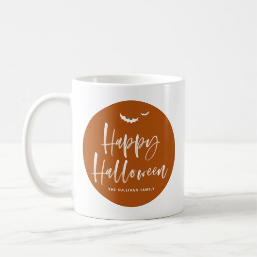 Mug Brûler Orange Joyeux Halloween Brush Letters (Gauche)