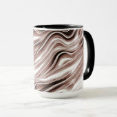 Mug Brun brillant long traces ondulées sur arrière - p (Devant droit)