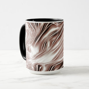 Mug Brun brillant long traces ondulées sur arrière - p