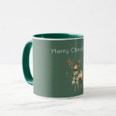 Mug Brun Crème Vert Cerf Rustique (Devant gauche)