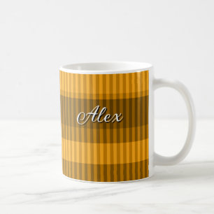 Mug brun jaune monochrome rayures
