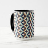 Mug Brun moderne de la moitié du siècle et motif (Devant gauche)