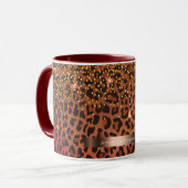Mug Brun noir doré bronze léopard (Devant gauche)