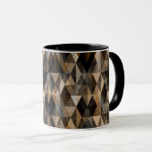 Mug Brun rhombique texturé avec beige (Devant droit)