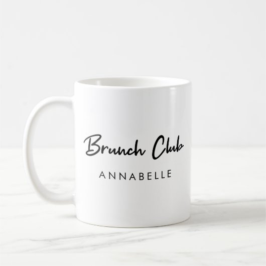 Mug Brunch Club | Nom Script manuscrit moderne (Gauche)