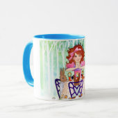 Mug Brunch de lapins de Pâques avec la petite fille (Devant gauche)