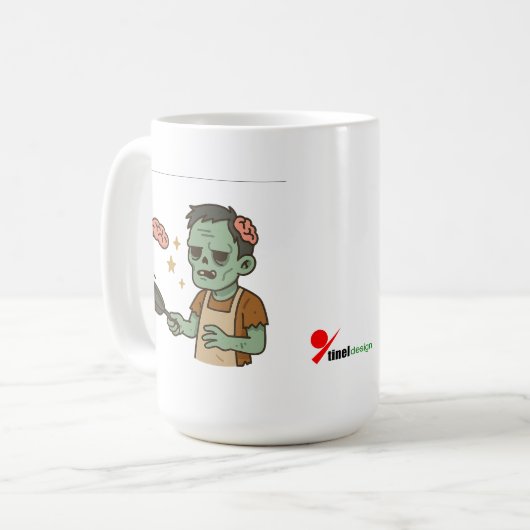 Mug Brunch de zombie – Flip de pancake de cerveau (Devant gauche)