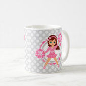 Mug Brunette Pom-pom girl rose - Mignonne Cheval (Devant droit)