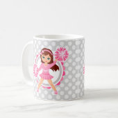 Mug Brunette Pom-pom girl rose - Mignonne Cheval (Devant gauche)