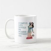 Mug Brunette Vintage rétro dans PJ's (Gauche)