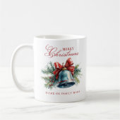 Mug Bruns de pin et cloche de Noël Joyeux Noël (Gauche)