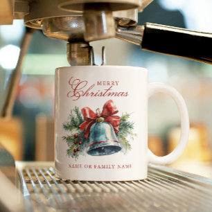 Mug Bruns de pin et cloche de Noël Joyeux Noël