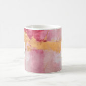 Mug Brush artistique touche or et rose Monogramme (Centre)