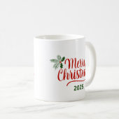 Mug Brush Calligraphy Merry Christmas 2025 (Devant droit)