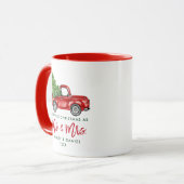 Mug Brush Script Premier Noël M. Mme Truck Rouge (Devant gauche)