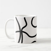 Mug Brush Strokes De Ligne Minimale Moderne Noir Et Bl (Gauche)