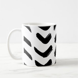 Mug Brush strokes vintage motif sans soudure. Noir et