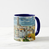 Mug Bruxelles, Belgique, photo du paysage urbain (Devant droit)