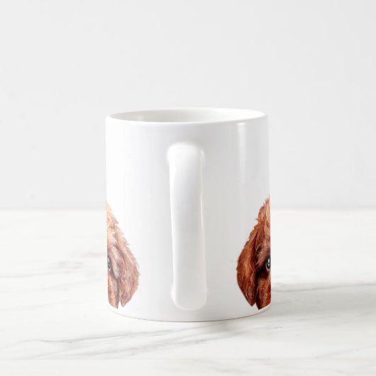 Mug Brwon rougeâtre de caniche de jouet (Poignée)