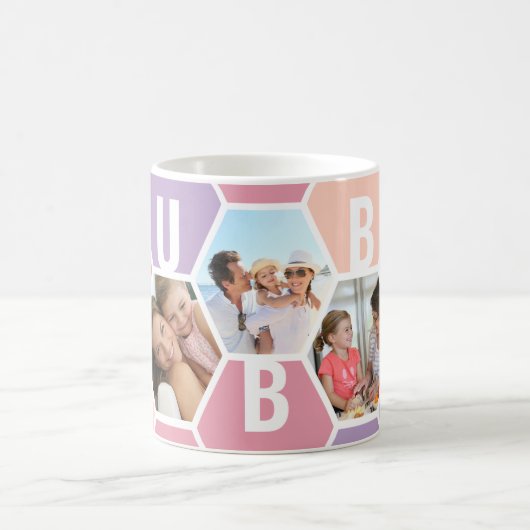 Mug Bubbe 5 photo modifiable 5 lettres Honeypeb (Centre)