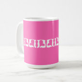Mug Bubblegum Coeurs rose et blanc (Devant gauche)