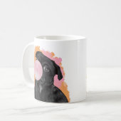 Mug Bubblegum Feu Carlin Noir Rose Et Orange (Devant gauche)