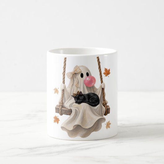 Mug Bubblegum Ghost & Black Cat Swing Halloween (Centre)