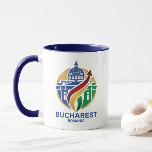 Mug Bucarest Roumanie Europe de l'Est (Avec donut)