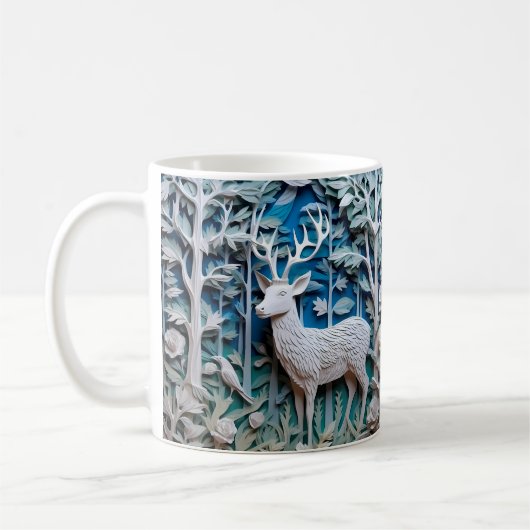 Mug Buck blanc cerf imprimé 3D (Gauche)
