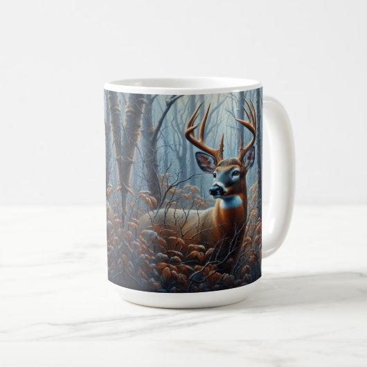 Mug Buck blanc en forêt (Devant droit)