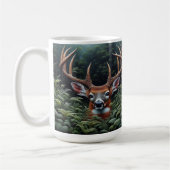 Mug Buck cerf blanc en feuillage vert (Gauche)