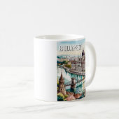 Mug Budapest Hungary Parliament Danube River Skyline (Devant droit)
