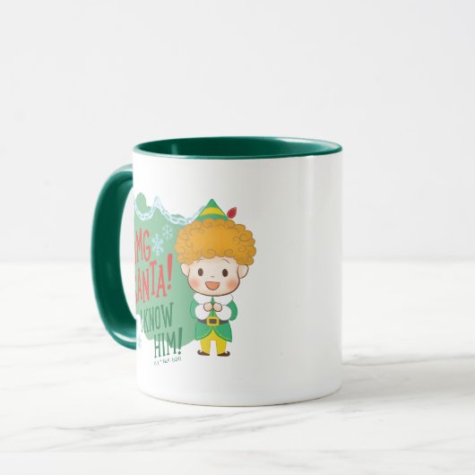 Mug Buddy l'Elf OMG Père Noël ! Je Le Connais ! (Devant gauche)