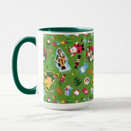 Mug Buddy the Elf and Christmas Icons Pattern (Gauche)