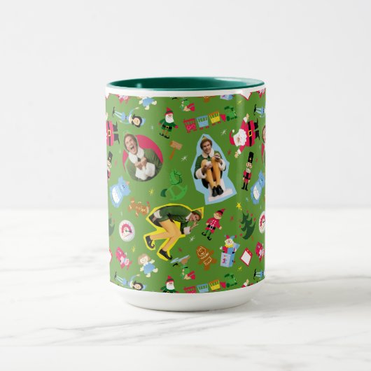 Mug Buddy the Elf and Christmas Icons Pattern (Centre)