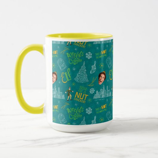 Mug Buddy the Elf Teal Quote Pattern (Gauche)