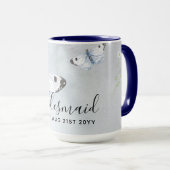 Mug BUDGET Bridesmaid Parti de mariage Dons BUTTERFLIT (Devant droit)