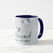 Mug BUDGET Bridesmaid Parti de mariage Dons BUTTERFLIT (Devant droit)
