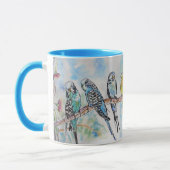 Mug Budgie Aquarelle Musique Bleu (Gauche)