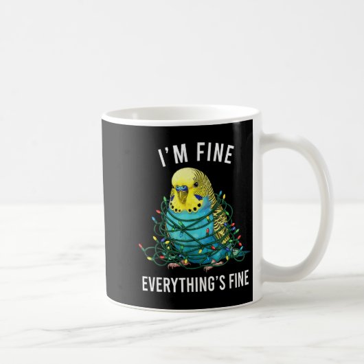 Mug Budgie Bird Christmas I'm Fine Everything Is Fine (Droite)