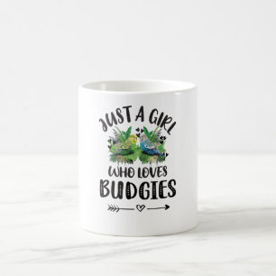 Mug Budgie Girl Cadeaux Budgie Lover Parakeet Budgerig