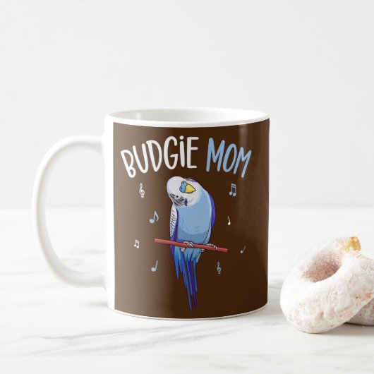 Mug Budgie Maman Parakeet Budgerigar Femmes Drôle (Avec donut)