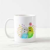 Mug Budgie Parakeet Bird Aquarelle Art Nom personnalis (Gauche)